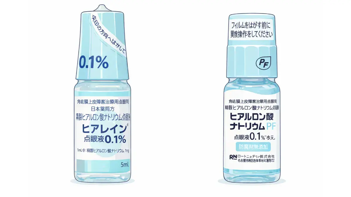 ヒアレイン点眼とPF
