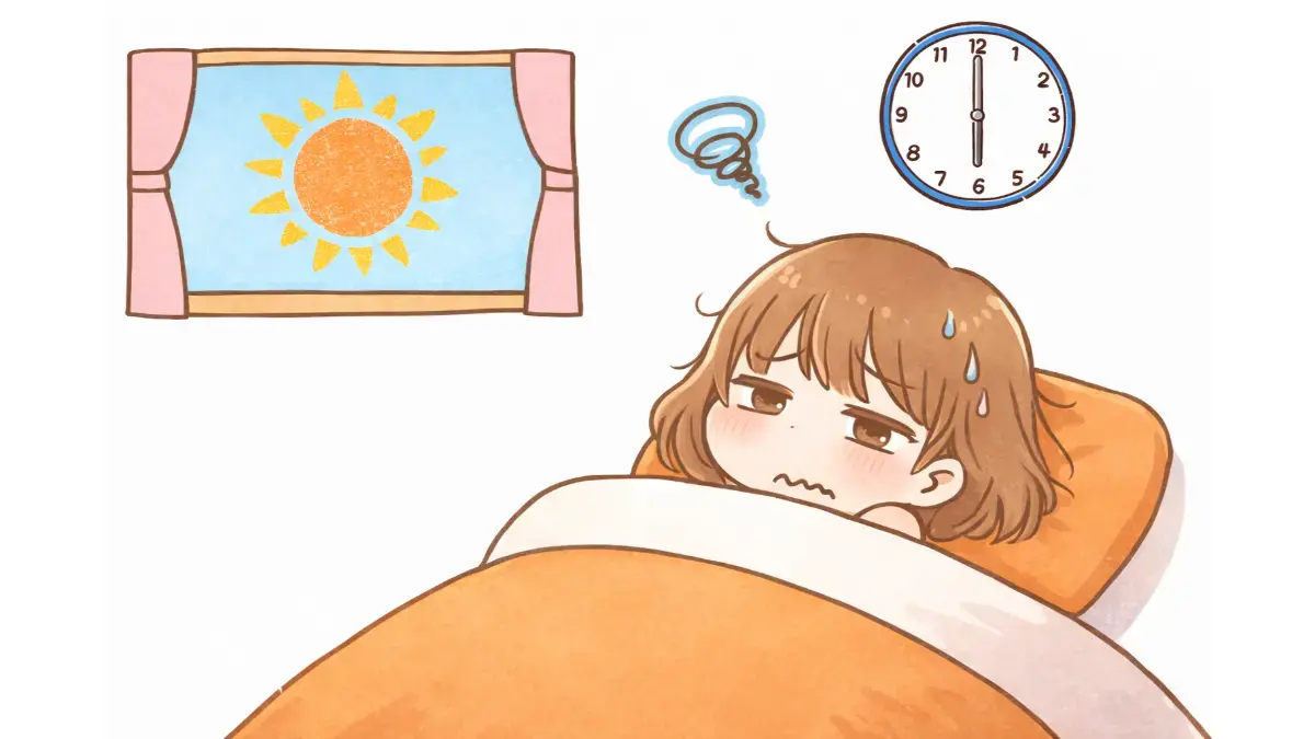 ベッドで体調不良の人物