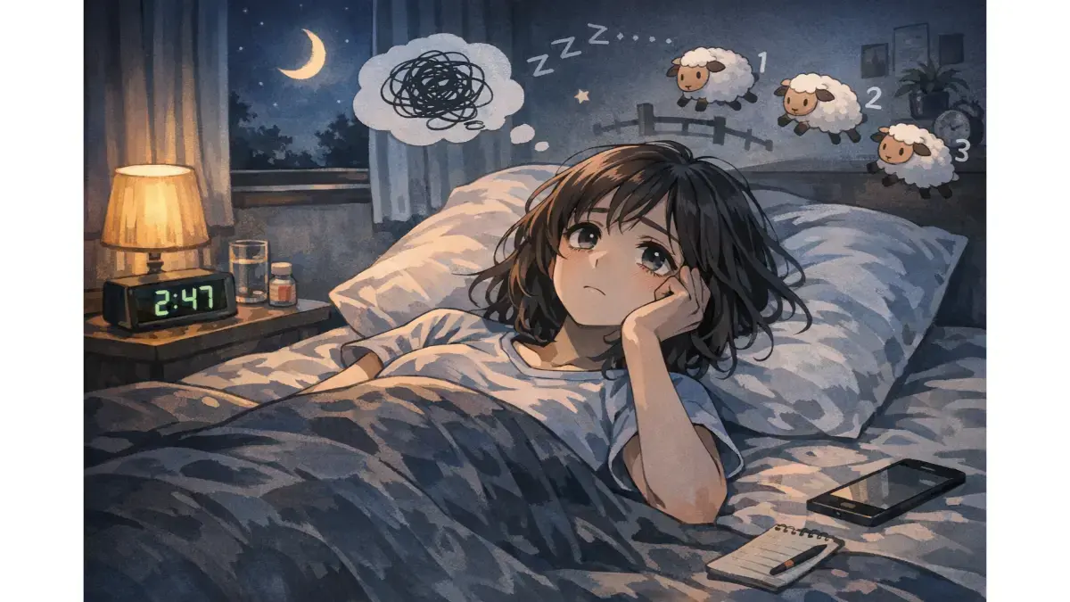 眠れないイラスト