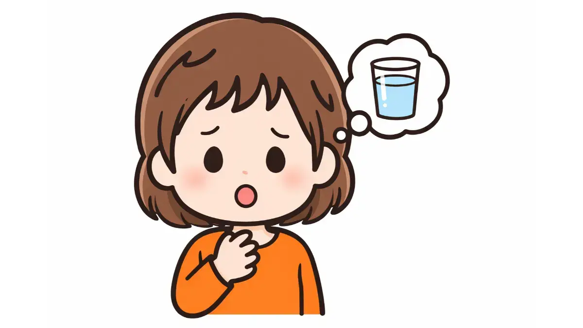 喉が渇く女の子