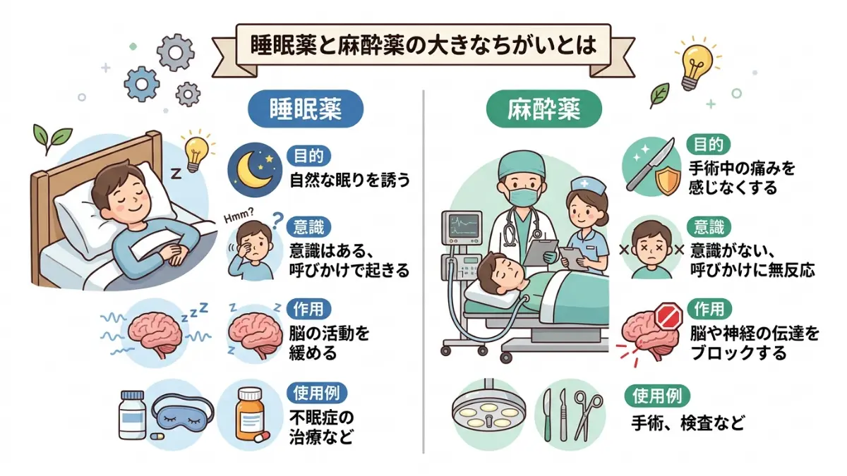 睡眠薬と麻酔薬の違い